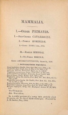 Catalogue of Mammalia in the Indian Museum, Calcutta, 1