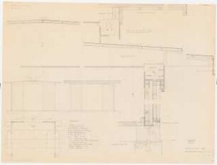 Deutsche Gartenschau 1950 auf dem Killesberg, Stuttgart: Pavillon in Grundriss, Schnitt und Details 1:20, 1:1