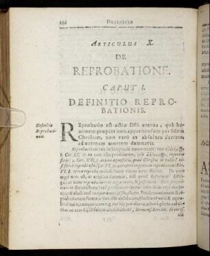 Caput I. Definitio Reprobationis.