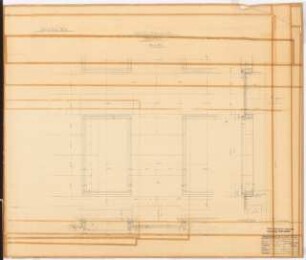 Reichsluftfahrtministerium, Berlin: Schnitt/Ansicht Fassade V1 (3. OG) 1:10