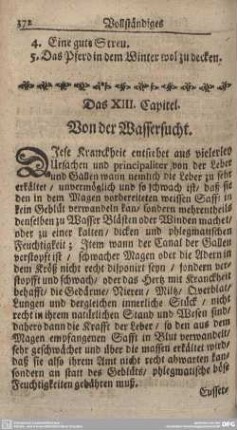 Das XIII. Capitel. Von der Wassersucht.