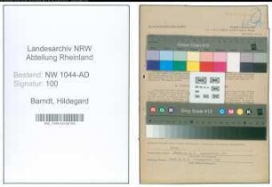 Entnazifizierung Hildegard Barndt , geb. 03.04.1919 (Buerogehilfin)