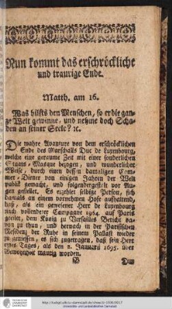 Nun kommt das erschröckliche und traurige Ende.