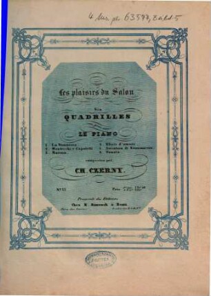 Les plaisirs du salon : six quadrilles pour le piano, 6. Quadrilles des airs de Fausta de Donizetti