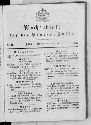 Nr. 45, Ausgabe vom 4. November 1848