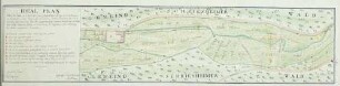 Plan der von dem Mannheimer Handelsmann Franz Joseph Wagner 1790 erbauten Tabakmühle im Tal zu Schriesheim handgezeichnet und mit Tusche koloriert von Bolz, Blattgröße 20,8 x 73,0, Bildgröße 16,1 x 70,1, Maßstab nicht vorhanden