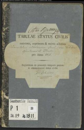 Zivilstandsregister der katholischen Gemeinde Amelunxen, Kreis Höxter (GHT 1811). (Gemeinde: Katholische Gemeinde Amelunxen, Kreis Höxter)
