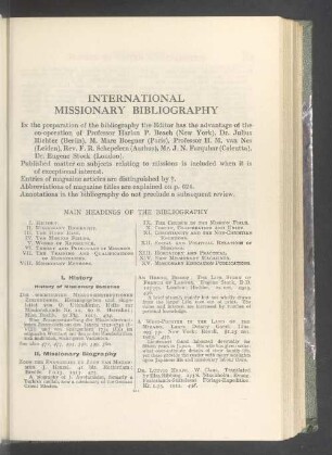 International missionary bibliography