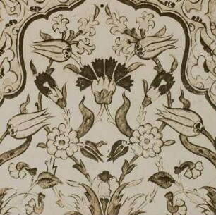 Halbfayencefliese : Türkische Halbfayencefliese. Verwalter, Kunstgewerbemuseum Dresden