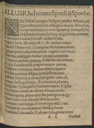 Allusio ad nomen Sponsi & Sponsae.