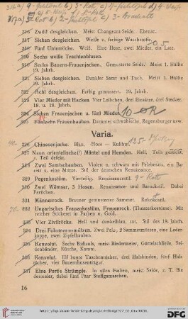 Varia (Nr. 326-359)