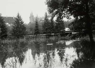 Lohr, Schloss : Lohr. Blick über den Main zum Schloss von Osten