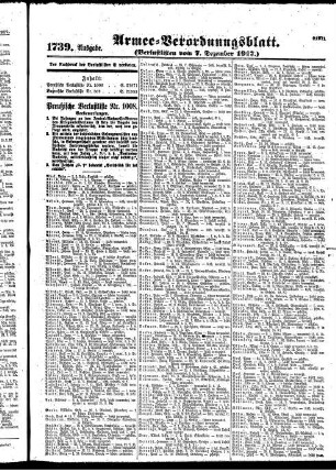 1739. Ausgabe. Freitag, 7. Dezember 1917