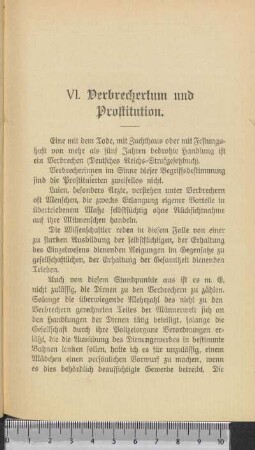 VI. Verbrechertum und Prostitution