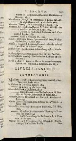 305-311, Livres Francois En Theologie. - Livres En Humanite.