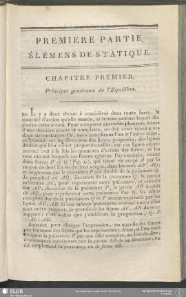 Premiere Partie. Élémens De Statique