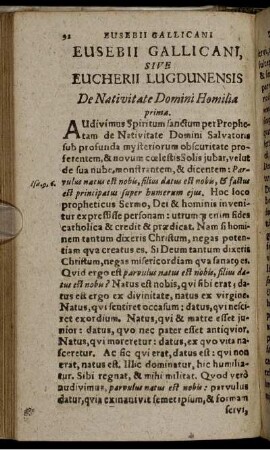 Eusebii Gallicani, sive Eucherii Lugdunensis