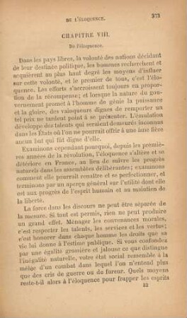 Chapitre VIII. De l'éloquence