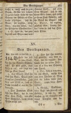 XV. Bey Beerdigungen. - XVI. Fürbitten.