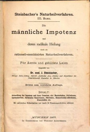Steinbacher's Naturheilverfahren, III
