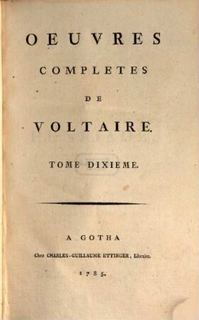 Oeuvres completes de Voltaire, 10. La Henriade : Poeme