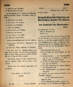 Protokoll über die Verhandlungen des Landrathes für Oberfranken im Königreiche Bayern. 1862/63