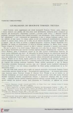 15: Uzupełnienia do biografii Tomasza Tretera