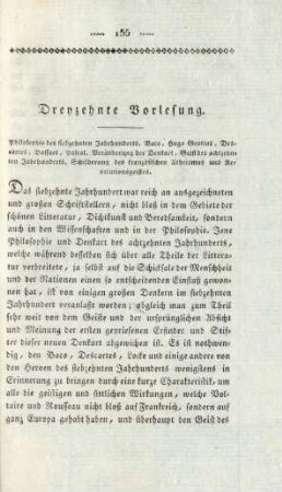 Dreyzehnte Vorlesung