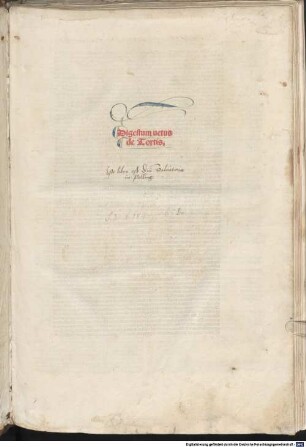 Corpus iuris civilis. Digestum vetus : mit der Glossa ordinaria von Accursius Florentinus und Summaria von Hieronymus Clarius