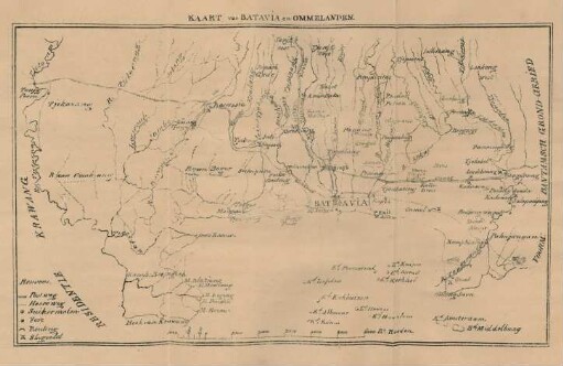 Kaart van Batavia en ommelanden