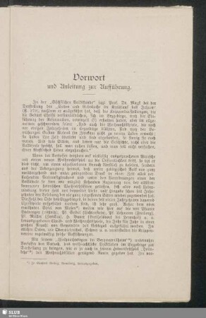 Vorwort und Anleitung zur Aufführung