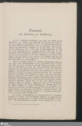 Vorwort und Anleitung zur Aufführung