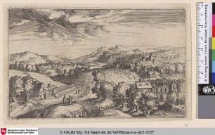 [Hügellandschaft mit drei Paaren; Hilly Landscape with three Couples]