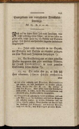 Evangelium am vierzehnten Trinitatissonntage. Luk. 17, V. 11-20