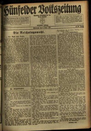 Ausgabe vom Mittwoch, den 09. Juni 1920.