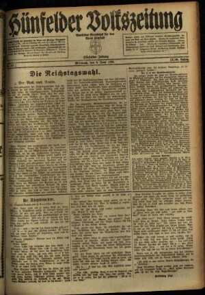 Ausgabe vom Mittwoch, den 09. Juni 1920.
