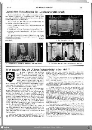 Uhrmacher-Schaufenster im Leistungswettbewerb