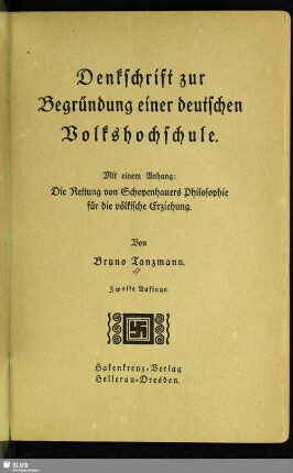 Denkschrift zur Begründung einer deutschen Volkshochschule : mit einem Anhang