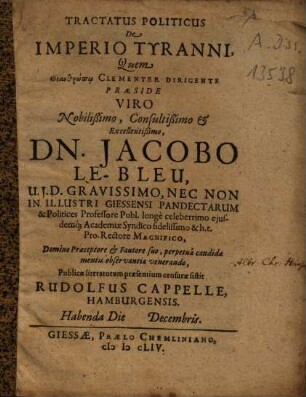 Tractatus politicus de imperio tyranni