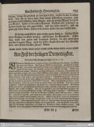 Am Fest der heiligen Dreyeinigkeit