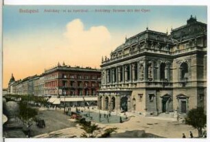 Budapest. Andrássy-Straße mit der Oper : Budapest. Andrássy-Straße und Königliche Oper (1875-1884; Miklós Ybl)