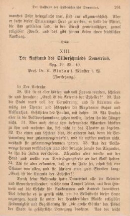 201-213 Der Aufstand des Silberschmieds Demetrius Apg. 19, 23-40 : Fortsetzung