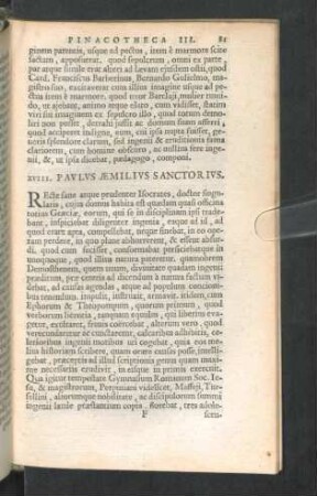 XVIII. Paulus Aemilius Sanctorius.