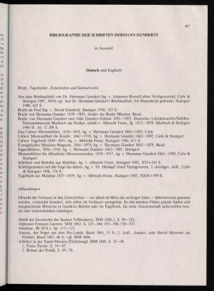 487-496, Bibliographie der Schriften Hermann Gunderts