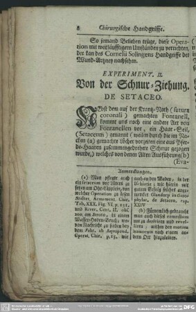Experiment. II. Von der Schnur-Ziehung