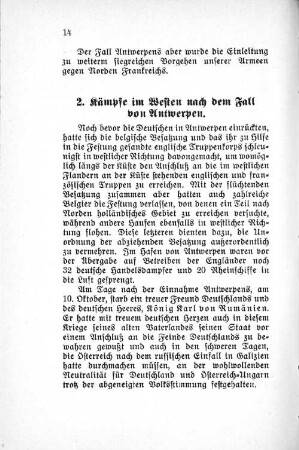 2. Kämpfe im Westen nach dem Fall von Antwerpen.