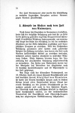 2. Kämpfe im Westen nach dem Fall von Antwerpen.