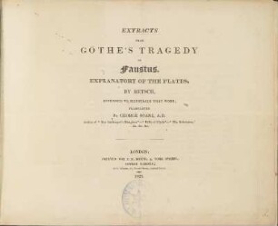 Extracts From Göthe's Tragedy Of Faustus
