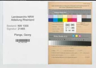 Entnazifizierung Georg Plange, geb. 24.03.1902 (Prokurist)