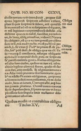 Quibus modis re contrahitur obligatio Titulus XV,